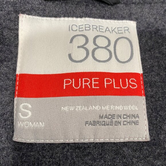 Icebreaker 380 Pure Plus Merino Wool Hooded Jacket Womens Gray Softshell outdoor - Picture 4 of 12